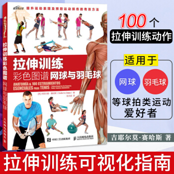 拉伸训练彩色图谱 网球与羽毛球 彩印 拉伸训练书籍健身书籍 健身书拉伸书籍拉伸 乒乓球.羽毛球