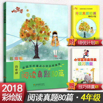 阅读真题80篇四年级上下册阅读书期中期末单试题 彩绘版 小学4年级阅读课教学参考资料书读写训练习题集 pdf epub mobi 电子书 下载